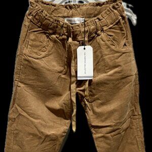 NWT The Porter Collection Paperbag Waist with frayed hem corduroy pant Size sm